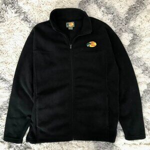 Bass Bro Shops Quarter Zip Men's Sweater Large Black Fleece Camping Hiking